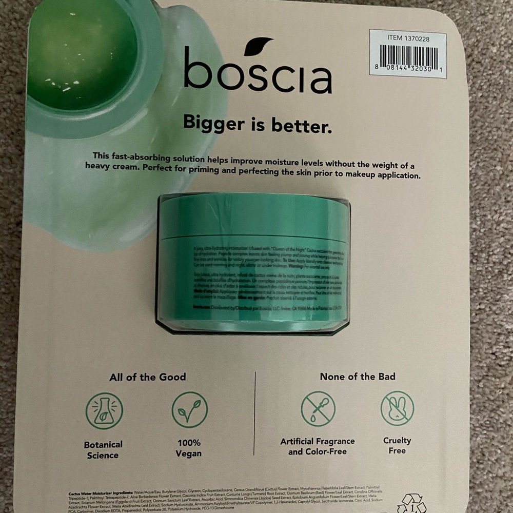Boscia JUMBO cactus water moisturizer one day only - Picture 2 of 3